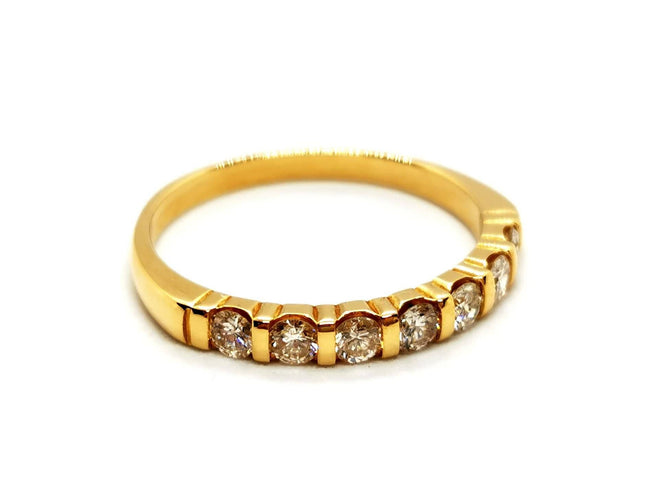 Bague 55 Bague Demie alliance Or jaune Diamant 58 Facettes 1292390CN