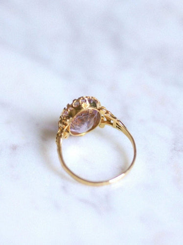Bague Bague Victorienne intaille fleur améthyste et diamants sur or 58 Facettes