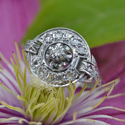 Bague 49 Bague diamants ancienne art déco 58 Facettes 22-217
