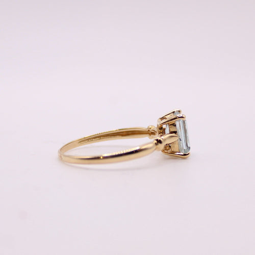 Bague Bague Aigue-marine Or jaune 58 Facettes
