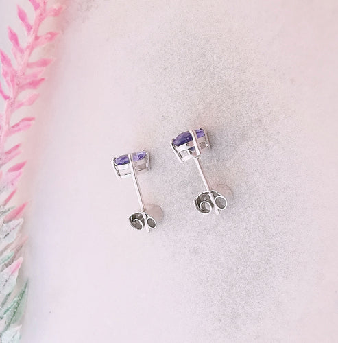 Boucles d'oreilles Boucles d'oreilles puces Tanzanites Or Blanc 58 Facettes AA 1496