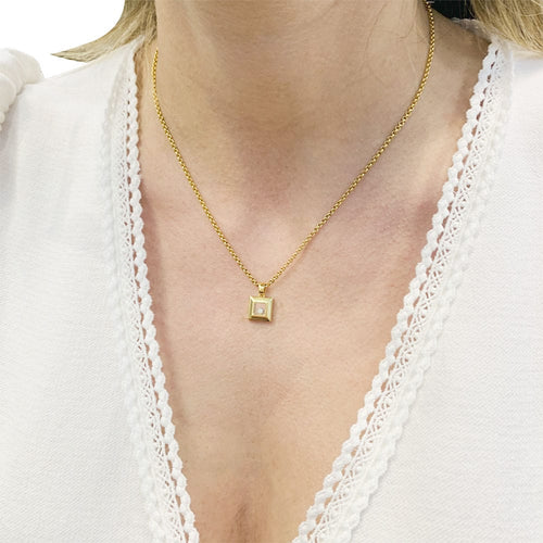 Collier Collier Chopard, "Happy Square Diamond", or jaune, diamant. 58 Facettes 33215