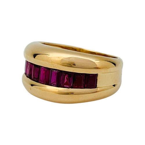 Bague 55 Bague Cartier, "Odin", or jaune, rubis calibrés. 58 Facettes 31711