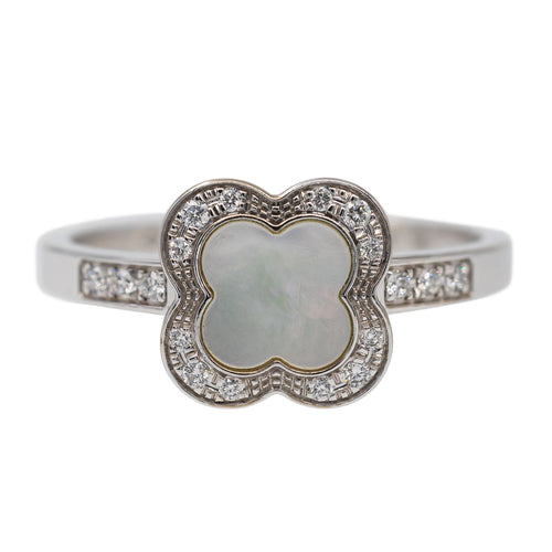 Bague 51 Mauboussin Bague Trèfle de Toi Or blanc Nacre 58 Facettes 2542128CN