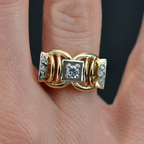 Bague 54 Bague tank diamants ajourée 58 Facettes 21-797