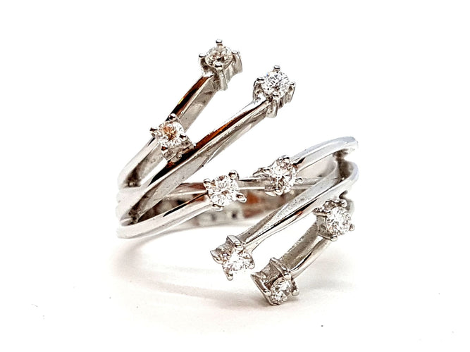 Bague 56 Bague Or blanc Diamant 58 Facettes 06357CD