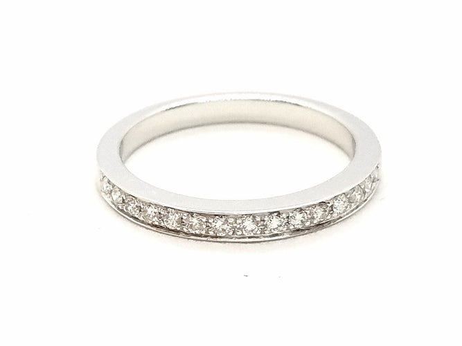 Bague 53 Bague Demie alliance Or blanc Diamant 58 Facettes 578766RV
