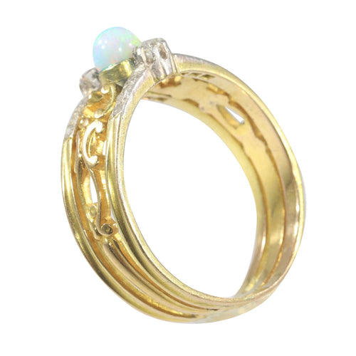Bague 61 Bague victorienne Diamants Opale 58 Facettes 23124-0058