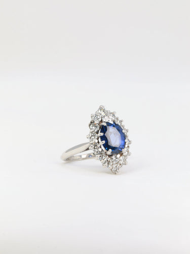 Bague 49 Bague marquise saphirs et diamants 58 Facettes 319