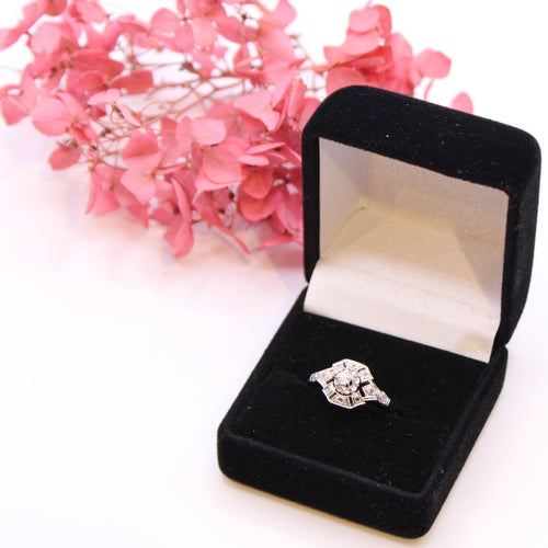 Bague Bague Art-déco Diamants et or blanc 58 Facettes