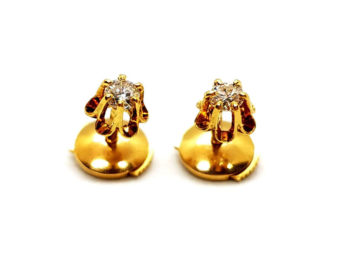 Boucles d'oreilles Boucles d'oreilles Puces Or jaune Diamant 58 Facettes 1468110CN