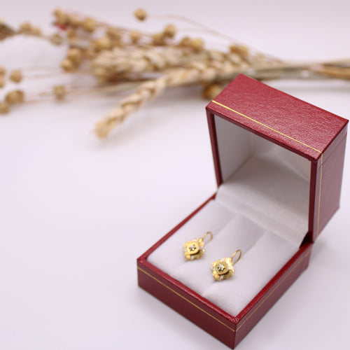 Boucles d'oreilles Boucles d’oreilles dormeuses 2 ors motif losange 58 Facettes