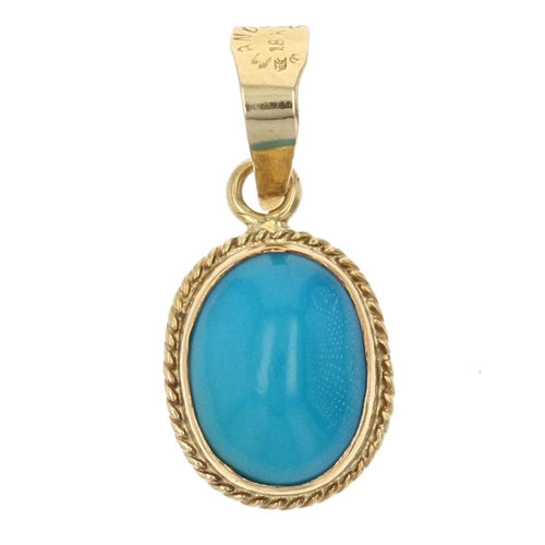 Pendentif Pendentif or jaune et pierre turquoise 58 Facettes CVP47