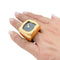 Bague 53 Bague montre Dior, modèle "Nougat", en or jaune et onyx. 58 Facettes 31476