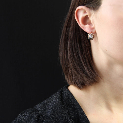 Boucles d'oreilles Boucles d'oreilles dormeuses diamants 2 ors 58 Facettes 22-448