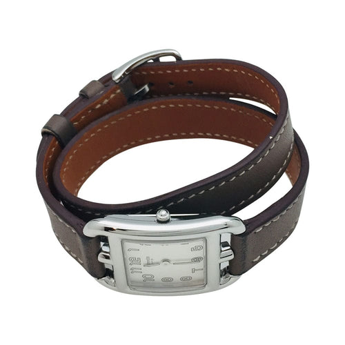 Montre Montre Hermès "Cape Cod" en acier sur cuir. Petit modèle. 58 Facettes 33381