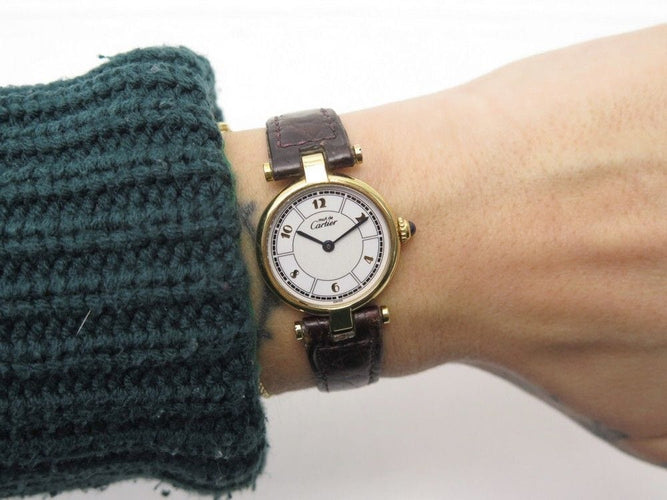 Montre vintage montre must de CARTIER vendome 24 mm quartz vermeil 58 Facettes 256557