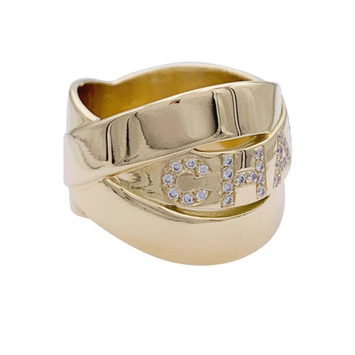 Bague 50 Bague Chanel, "Bolduc Signature", or jaune, diamants. 58 Facettes 32782