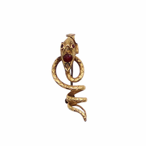 Broche Broche serpent ancienne Or jaune et Rubis 58 Facettes