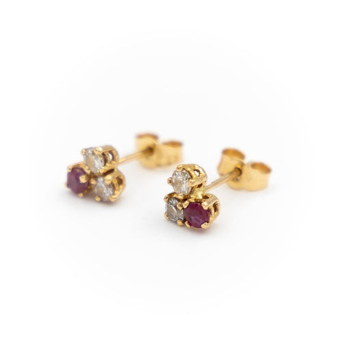 Boucles d'oreilles Boucles d'oreilles Puces Or jaune Diamant 58 Facettes 1969316CN