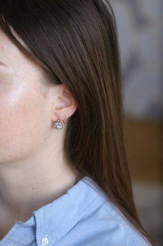 Boucles d'oreilles Boucles d'oreilles dormeuses Or jaune Platine Diamants 58 Facettes