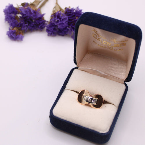 Bague Bague Tank or jaune Trilogie de diamants 58 Facettes