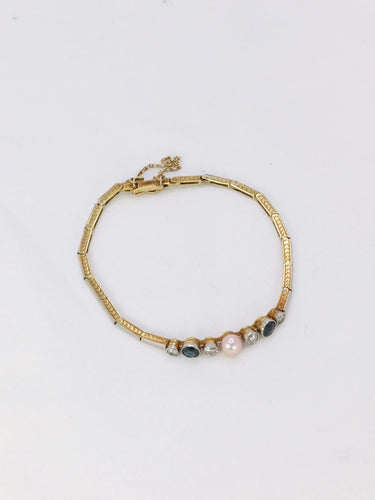 Bracelet Bracelet Belle Epoque 2 Ors Perle fine Diamants Saphirs 58 Facettes J292