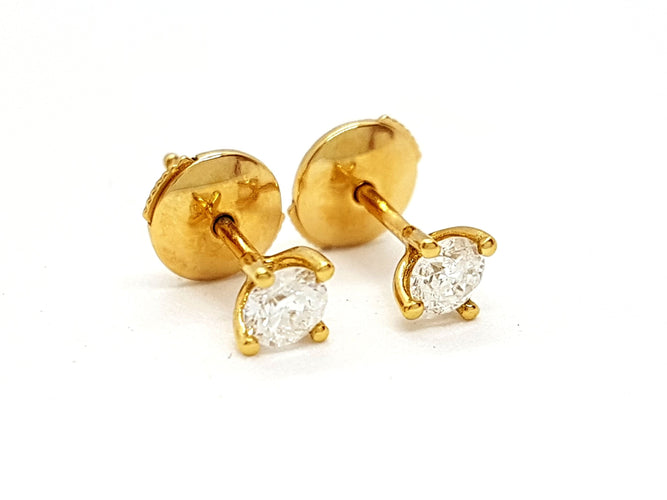 Boucles d'oreilles Boucles d'oreilles Puces Or jaune Diamant 58 Facettes 06432CD