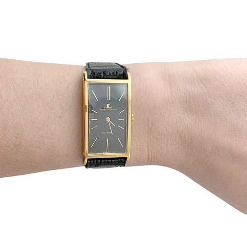 Montre Montre Jaeger Lecoultre, or jaune, cuir. 58 Facettes 32018