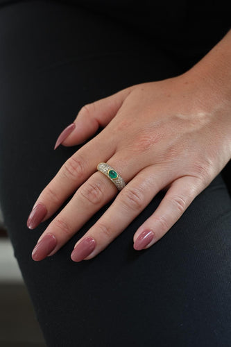 Bague 54 Bague Jonc Or jaune Emeraude 58 Facettes 578384CD