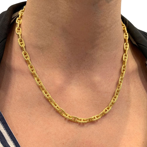 Collier Collier or jaune, maille marine. 58 Facettes 32025