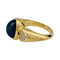 Bague 53 Bague saphir cabochon 6 cts, diamants coeurs. 58 Facettes 31736
