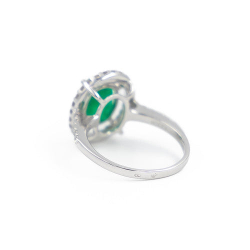Bague 53 Bague Pompadour Or blanc Emeraude 58 Facettes 2150305CN