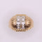 Bague Bague Tank or jaune et pierres blanches 58 Facettes