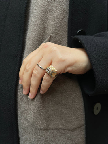 Bague Bague en or jaune, diamants 58 Facettes 546