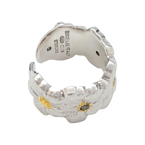 Bague 50 Bague Buccellati, "Blossoms Gardenia", argent, or jaune, diamants bruns. 58 Facettes 31618