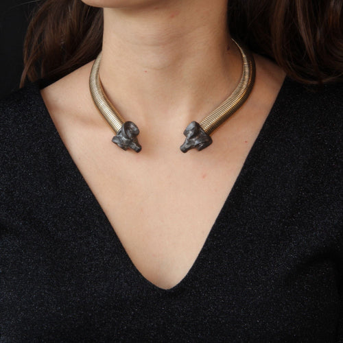 Collier Collier tubogas et bélier vermeil 58 Facettes N23CL1656