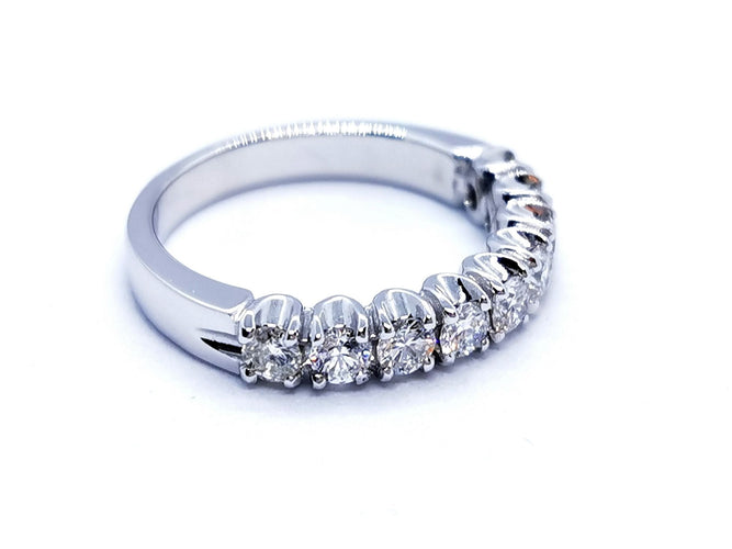 Bague 52 Bague Alliance Or blanc Diamant 58 Facettes 578774RV