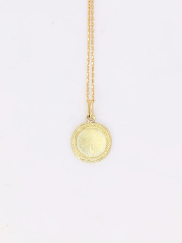 Pendentif Médaille Augis or et diamant, Plus qu’hier moins que demain, A. Augis 58 Facettes 924