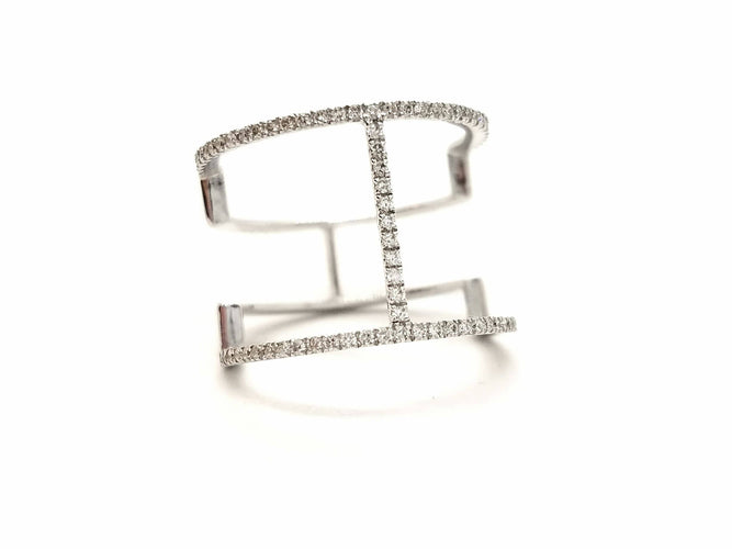 Bague 53 Bague Graphique Or blanc Diamant 58 Facettes 578789RV