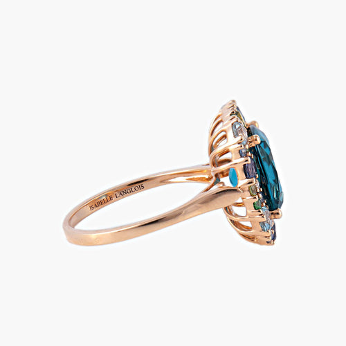 Bague 53 Bague Emotion Isabelle LANGLOIS Topaze 58 Facettes