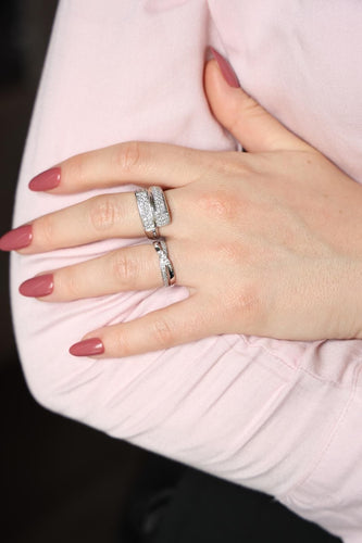 Bague 54 Bague Or blanc Diamant 58 Facettes 2360838CN