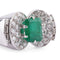 Bague Bague Art Déco Emeraude, Diamants, Or Gris & Platine 58 Facettes 1