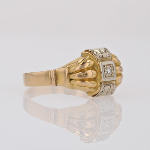 Bague 65 Bague 2 ors diamant motifs géométriques 58 Facettes CV6