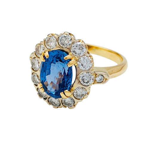 Bague 52 Bague Pompadour or jaune et blanc, saphir, diamants. 58 Facettes 30907