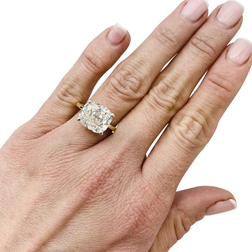 Bague 54.5 Bague diamant 5,97 carats, or et platine. 58 Facettes 31129