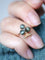 Bague trèfle chrysobéryl oeil de chat et diamants 58 Facettes