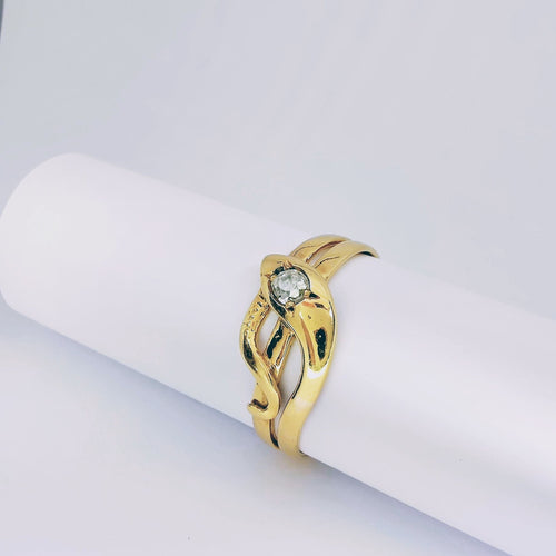 Bague Bague serpent en or jaune et diamant 58 Facettes 5606