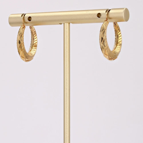 Boucles d'oreilles Boucles d'oreilles créoles or jaune ciselé 58 Facettes CVBO12