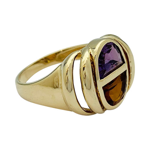 Bague 48 Bague vintage or jaune, citrine, améthyste. 58 Facettes 31820